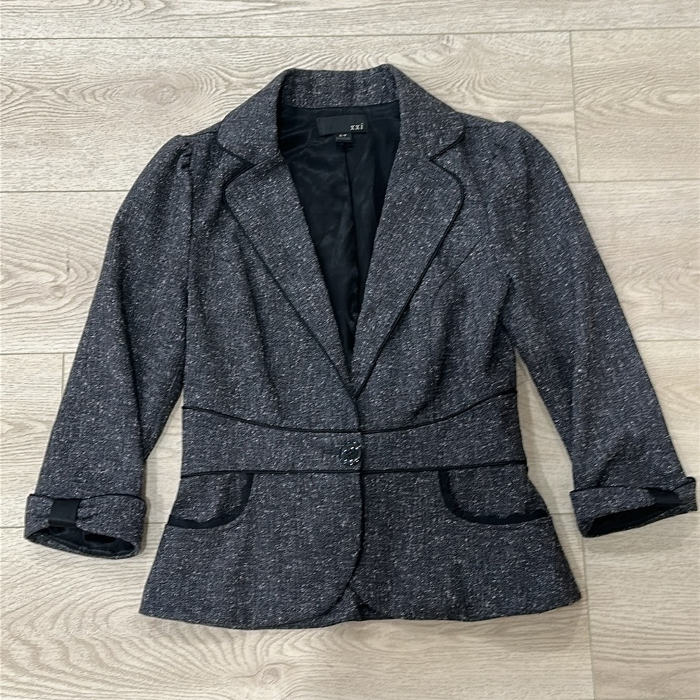 Tweed Lace Trim Blazer - Picture 2 of 11